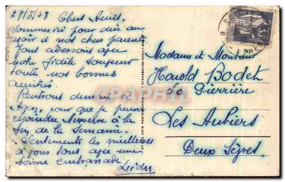 CPA Bayonne Rue Thiers et les Dames de France — Verso