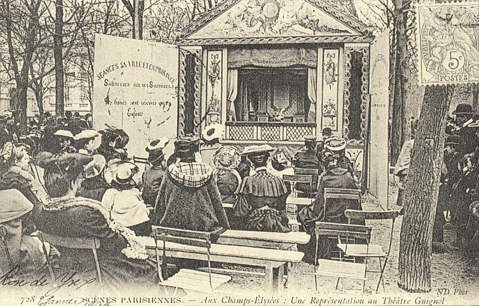 REPRO Scenes Parisiennes Aux Champs Elysees Une Representation au Theatre Guignol