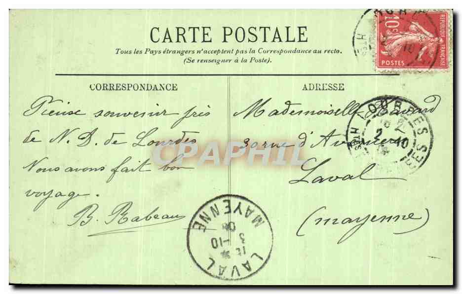 Lourdes — Souvenirs des Apparitions — Lili, éditeur — Rückseite