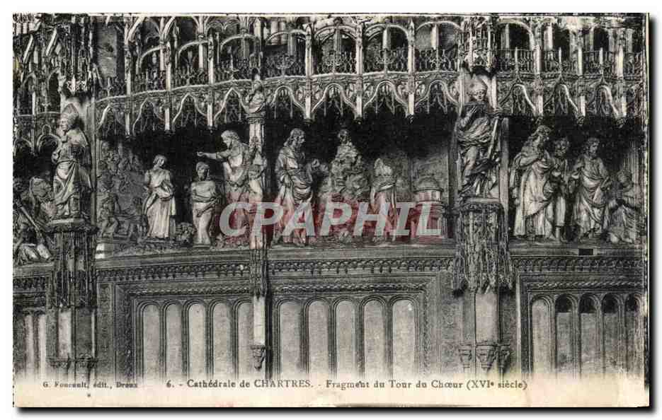 Cathédrale de Chartres — Fragment du Tour du Chœur (XVIe siècle) — G. Foncoul, édit., Bruxelles