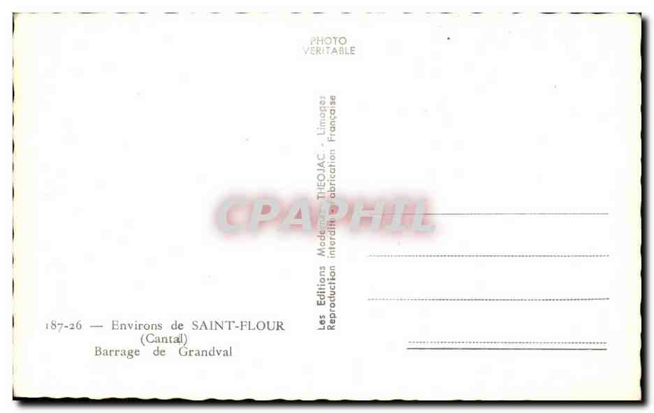 CPA Environs De Saint Flour Barrage De Grandval — Rückseite