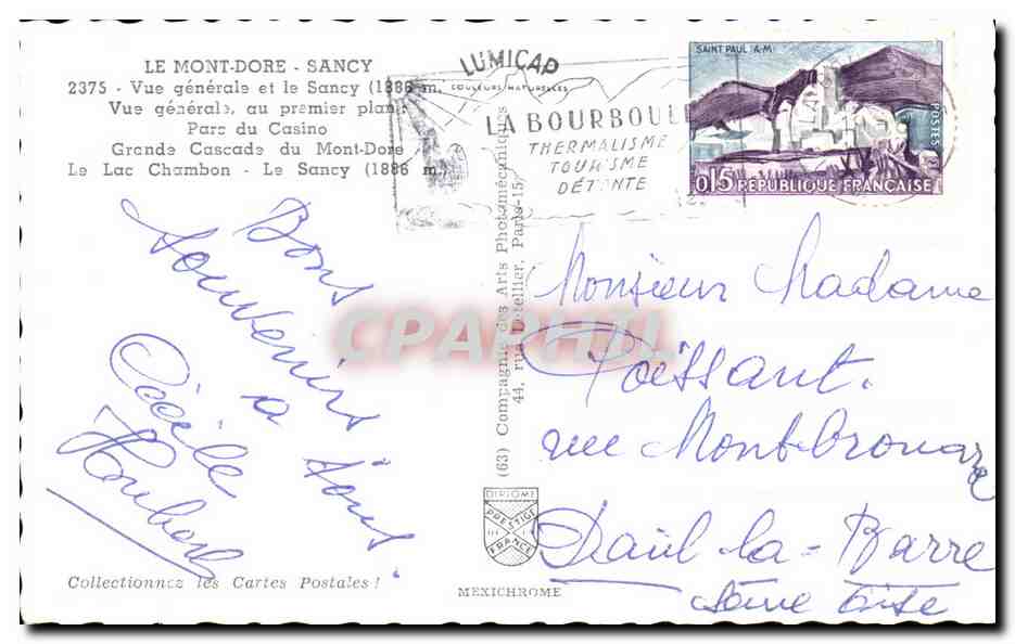 Mont-Dore - Sancy — vue générale, casino, cascade, lac — Mexichrome — Reverso