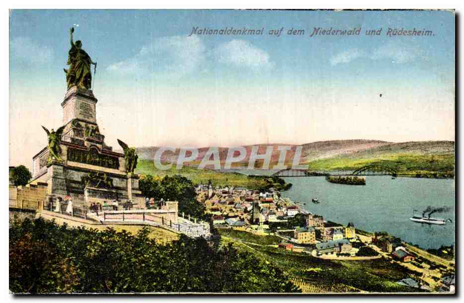 CPA Nationaldenkmal auf dem Niederwald and Rudesheim