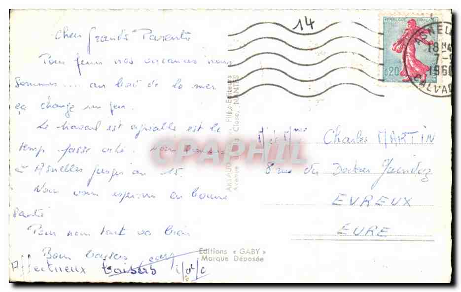 CPA Asnelles Sur Mer La Plage Effet de Vagues — Verso