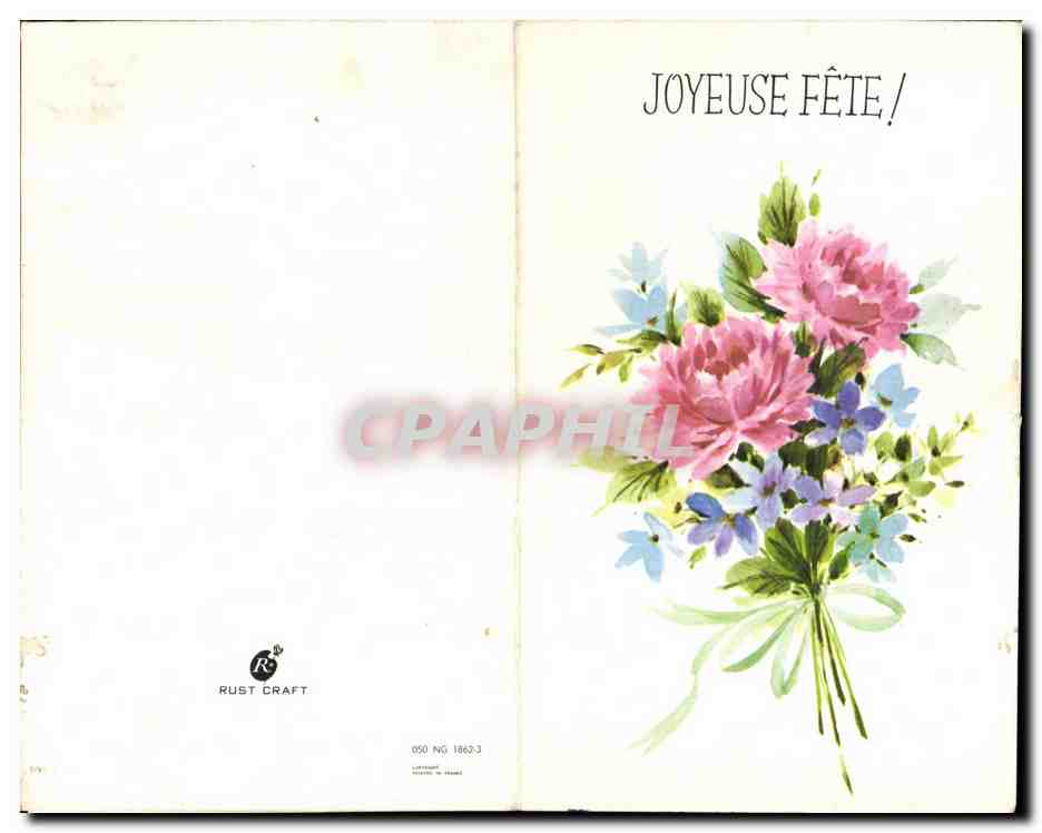 CPA Joyeuse Fete Fantaisie Fleurs 