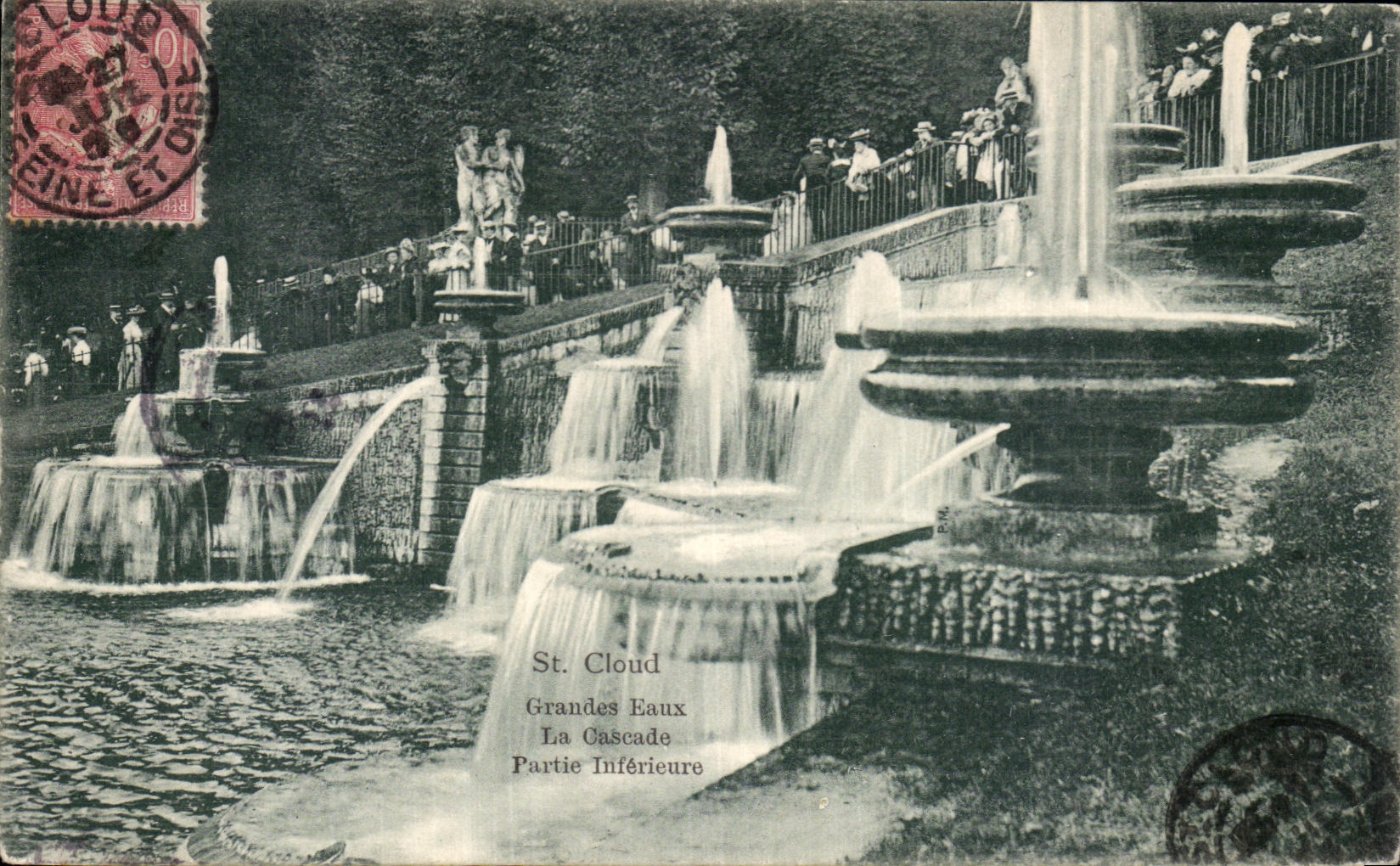 CPA St Cloud Grandes Eaux La Cascade Partie Inferieure