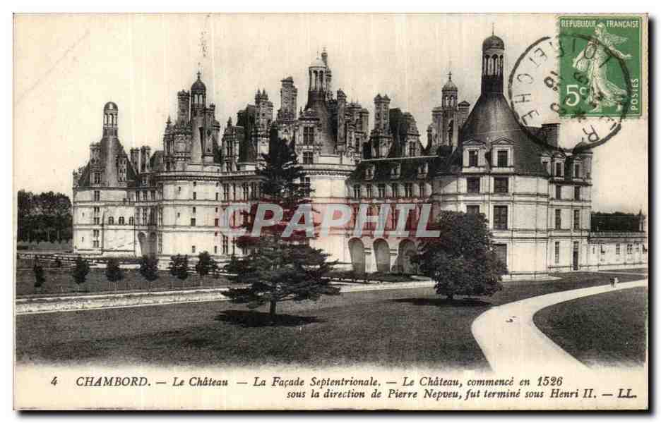 Chambord — Le Château — La Façade Septentrionale — Éditeur LL, n°4
