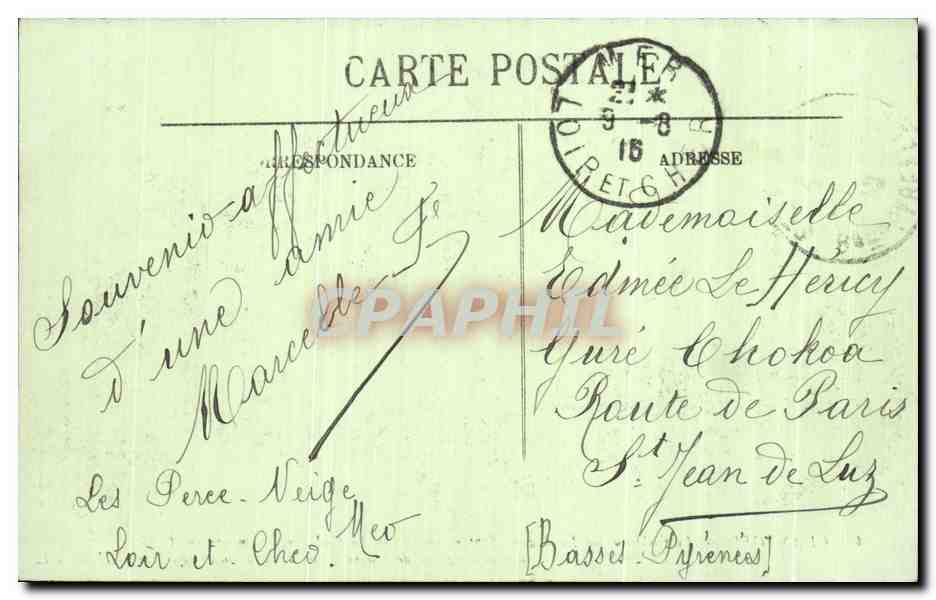 Chambord — Le Château — La Façade Septentrionale — Éditeur LL, n°4 — Verso