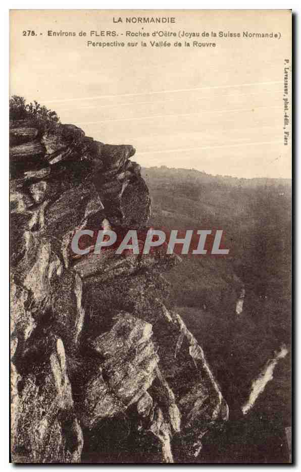 Environ de FLERS - Roches d'Oître (Joyau de la Suisse Normande) — Perspective sur la Vallée de la Rouvre — P. Loretz, phot.-édit., Flers