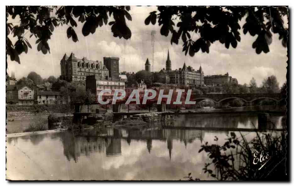 Pau (Basses-Pyrénées) — Vue sur le Gave, le Château et le Pont — Éditeur Elie, n°106