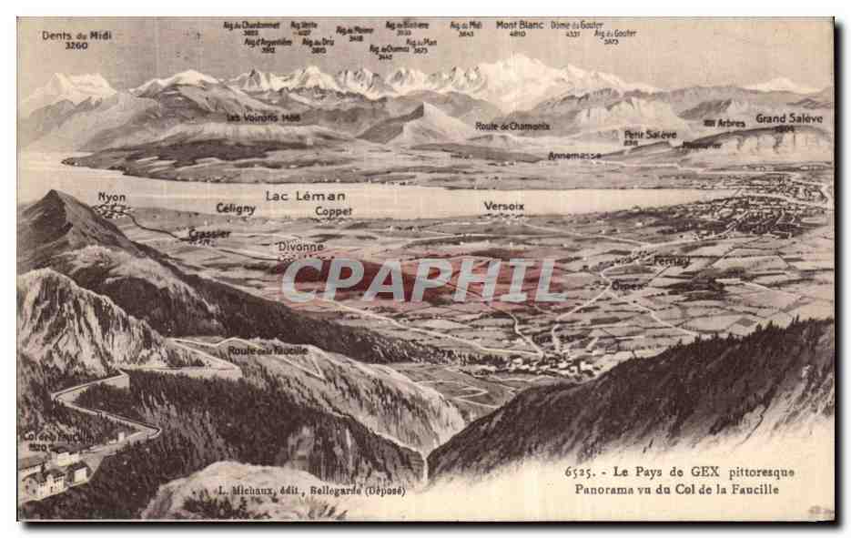 CPA La Pays de Gex Pittoresque Panorama Vu du Col de la Faucille