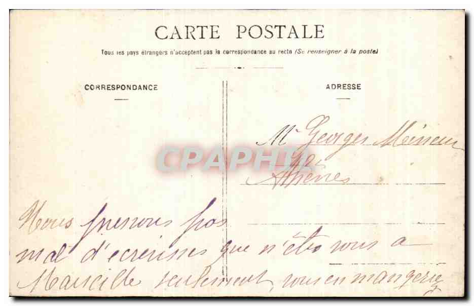 Escalier et balcon végétalisés — vue de rue — Carte postale CPAH — Reverso