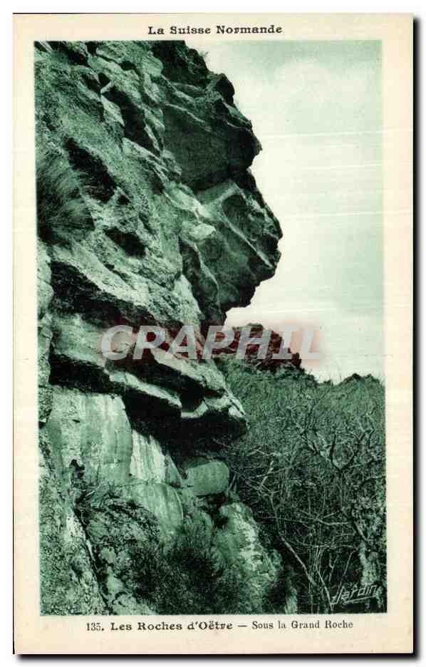 Les Roches d'Oëtre — Sous la Grand Roche — La Suisse Normande — Édition E. Jardin