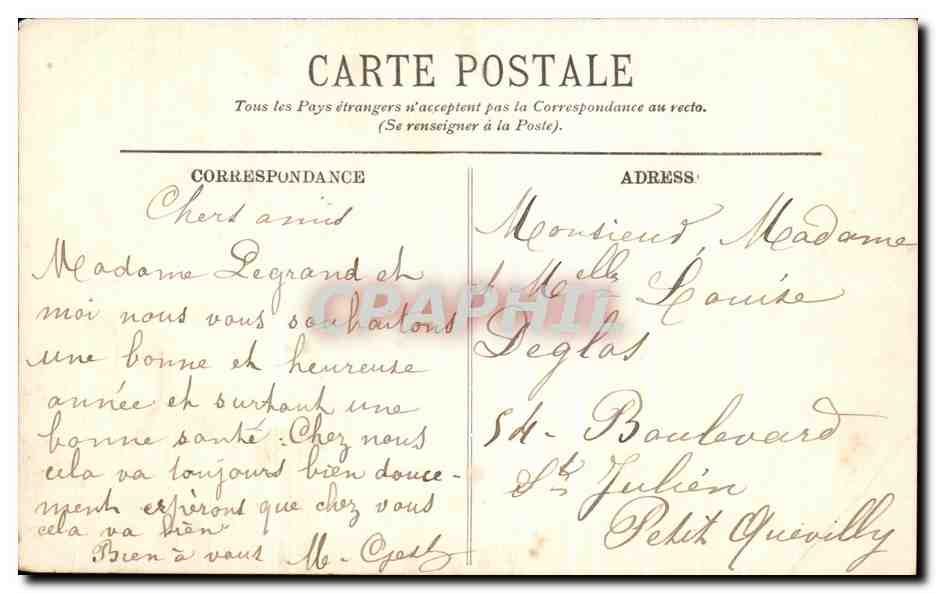 CPA Rouen La Musee et la Tour Saint Laurent Tramway — Verso
