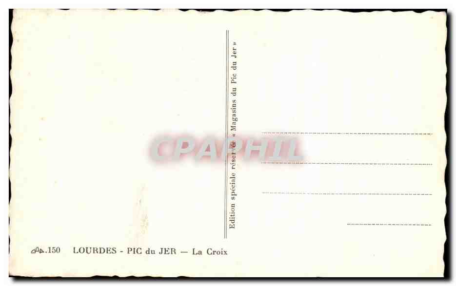 CPA Lourdes Pic du Jer La Croix — Verso