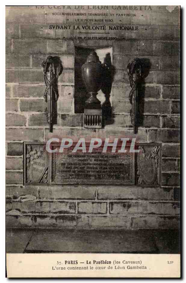 CPA Paris Le Pantheon Urne contenant le coeur de Leon Gambetta Les caveaux