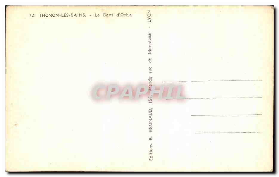 CPA Thonon Les Bains La Dent D'Oche — Verso