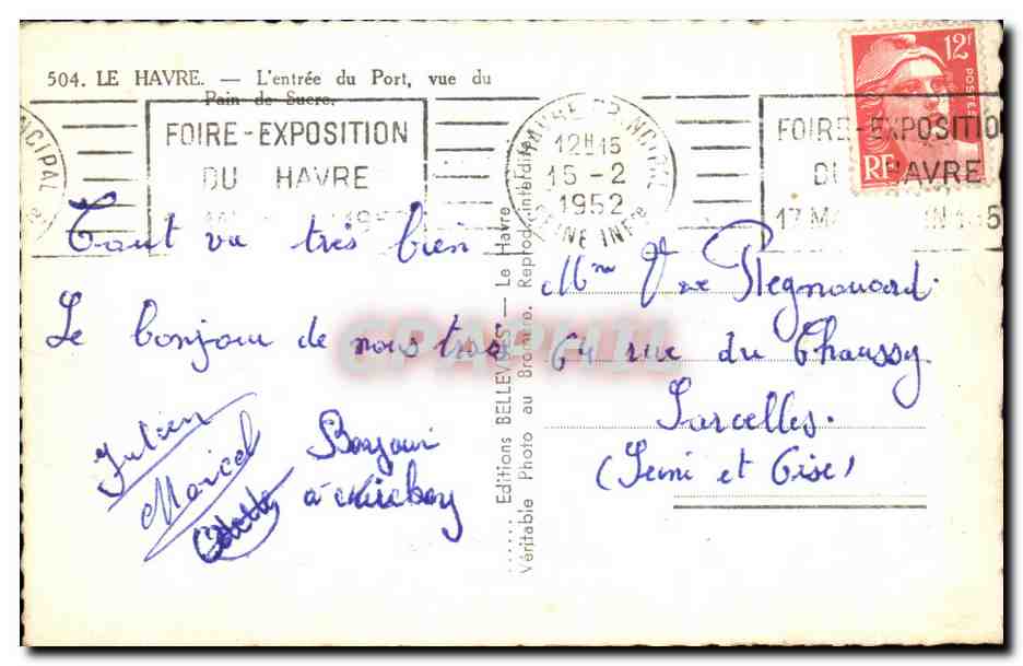 CPA Le Havre L'entree du Port Vue Du Port Du pain de sucre — Rückseite