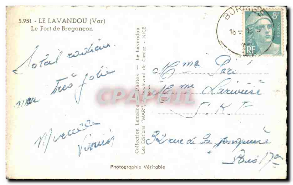 CPA Le Lavandou Le Fort De Bregancon — Rückseite