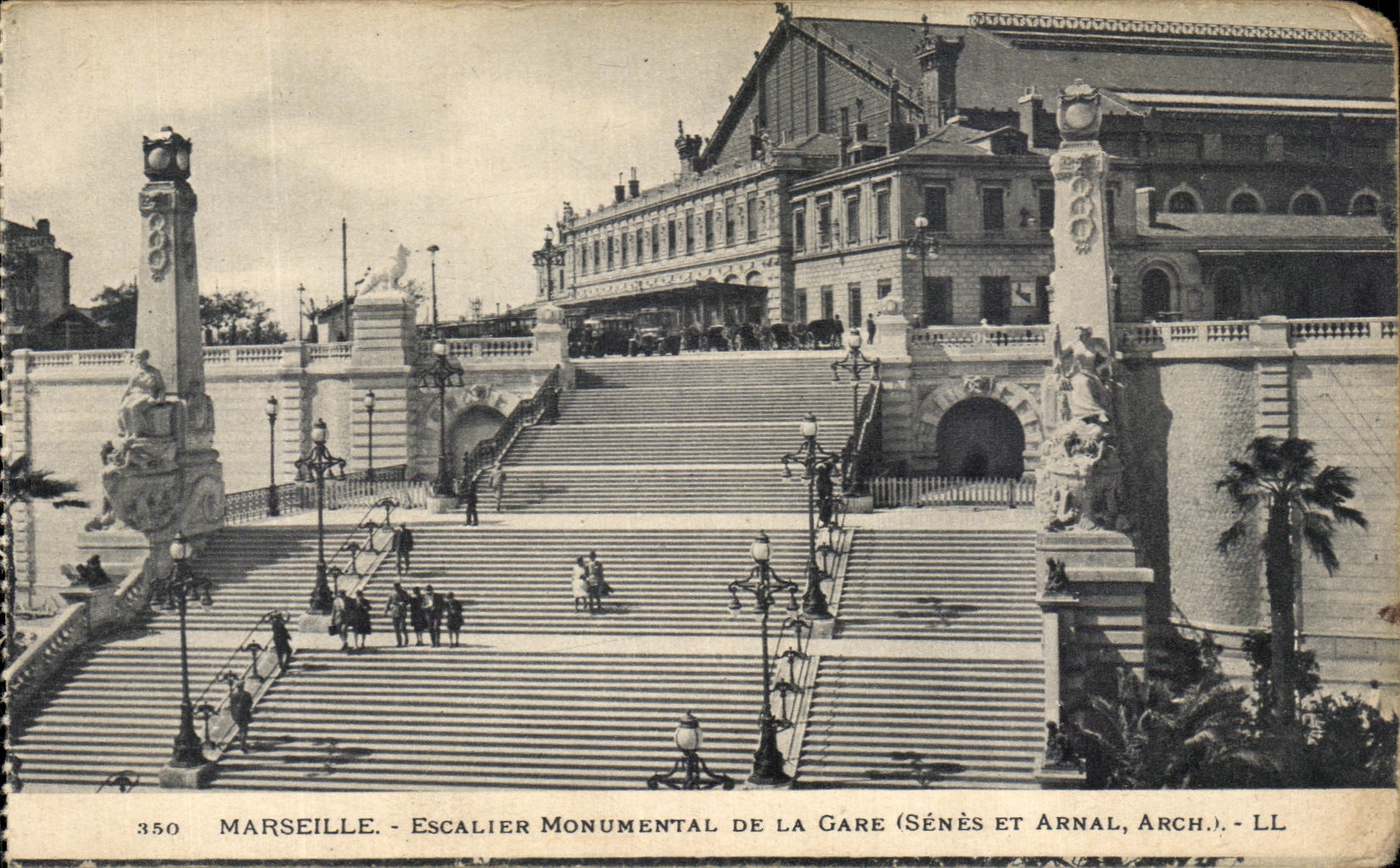 CPA Marseille Escalier Monmental De La Gare