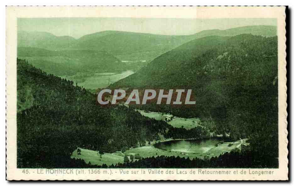 LE HOHNECK (alt. 1366 m.) — Vue sur la Vallée des Lacs de Retournemer et de Longemer — Édition Litzmann