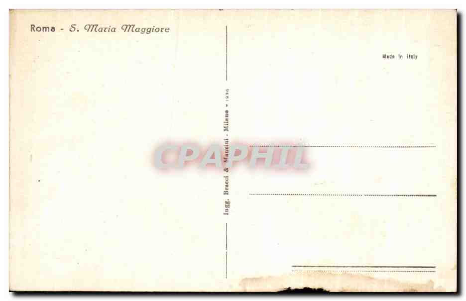 CPA Roma Maria Maggiore  — Rückseite