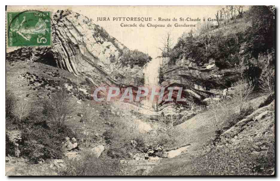 Cascade du Chapeau de Gendarme — Route de St-Claude à Genève — Jura pittoresque
