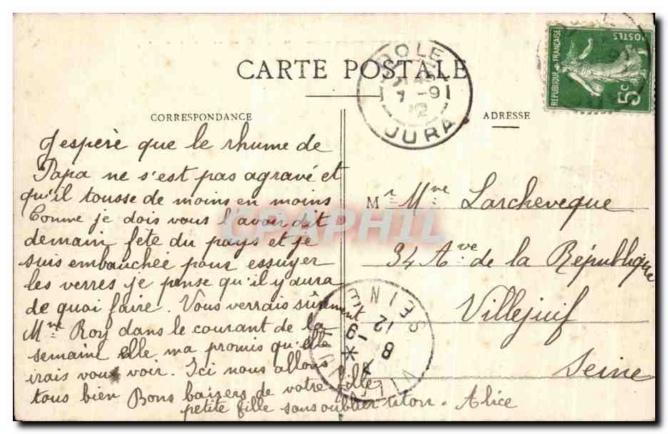 Cascade du Chapeau de Gendarme — Route de St-Claude à Genève — Jura pittoresque — Verso