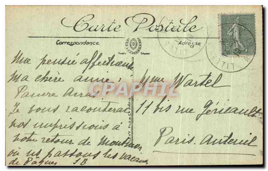 CPA La Grand Guerre Arras L'Hotel de Ville et la Petite Place — Rückseite