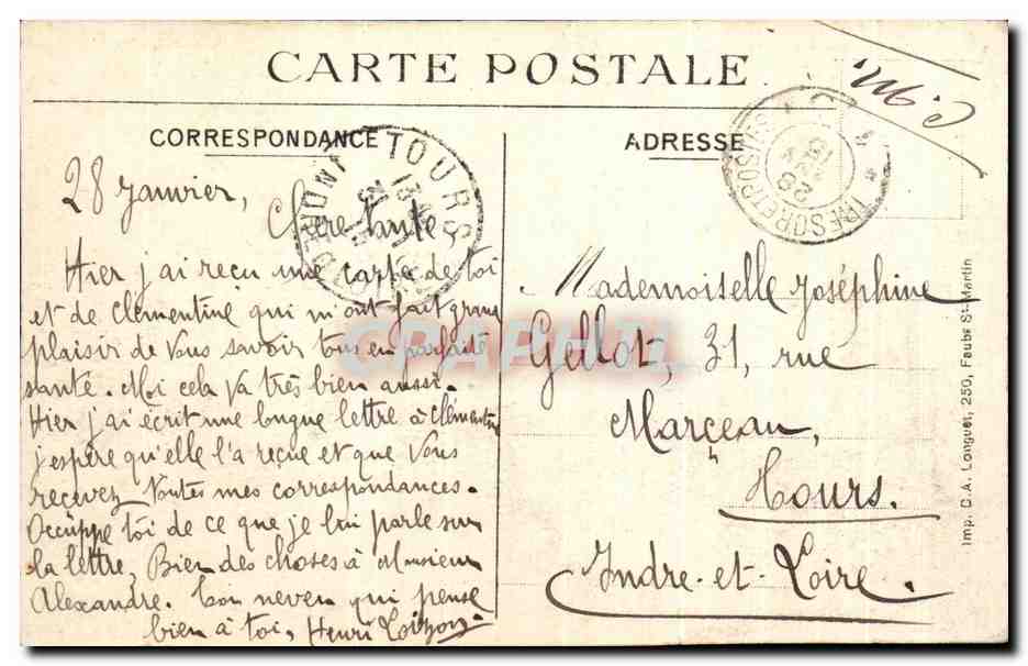 Arras — Guerre 1914 — Au milieu des ruines — Charles Ledib, N° 44 — Rückseite