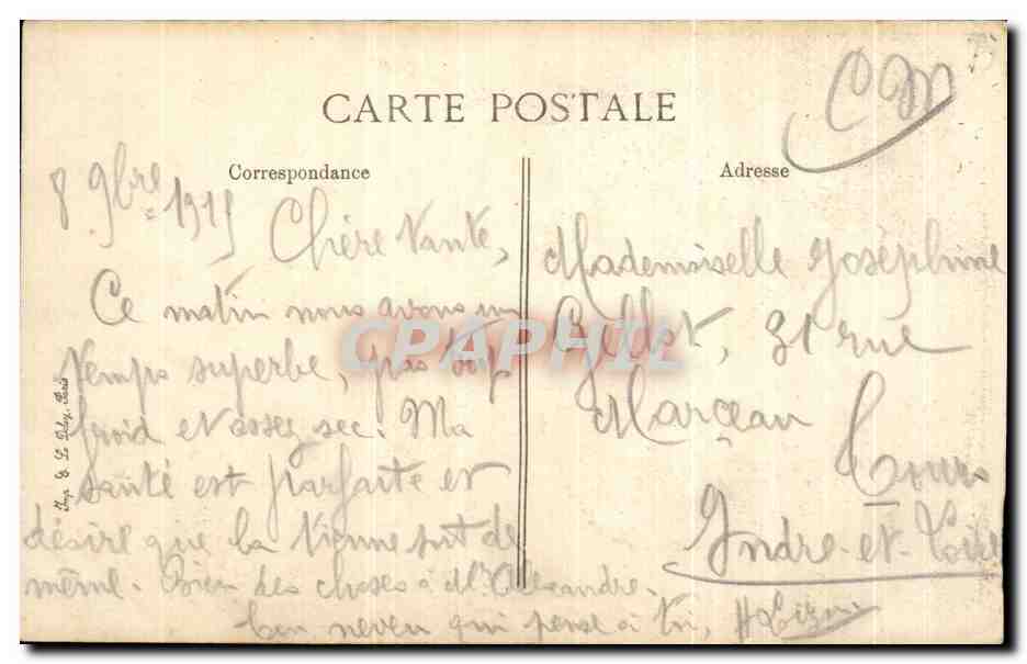 CPA Arras La Tour et l'Eglise St Jean Baptiste Militaria  — Verso