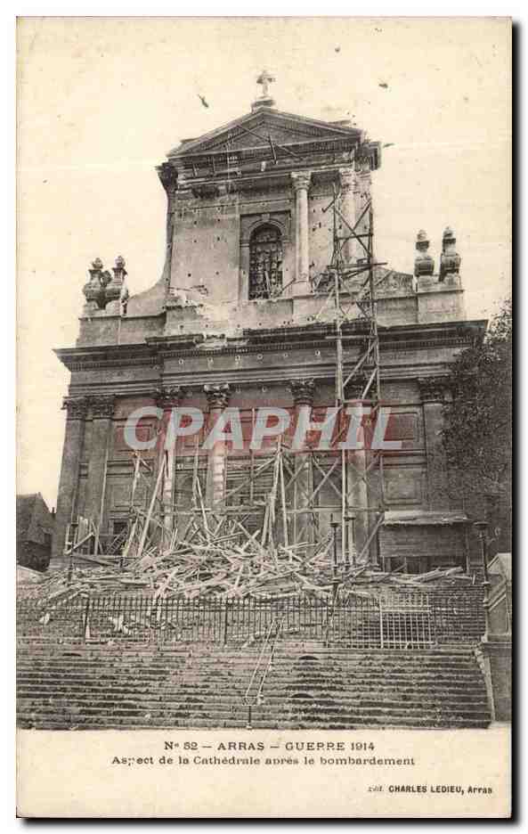 Arras — Cathédrale après le bombardement — Charles Ledieu, n° 52