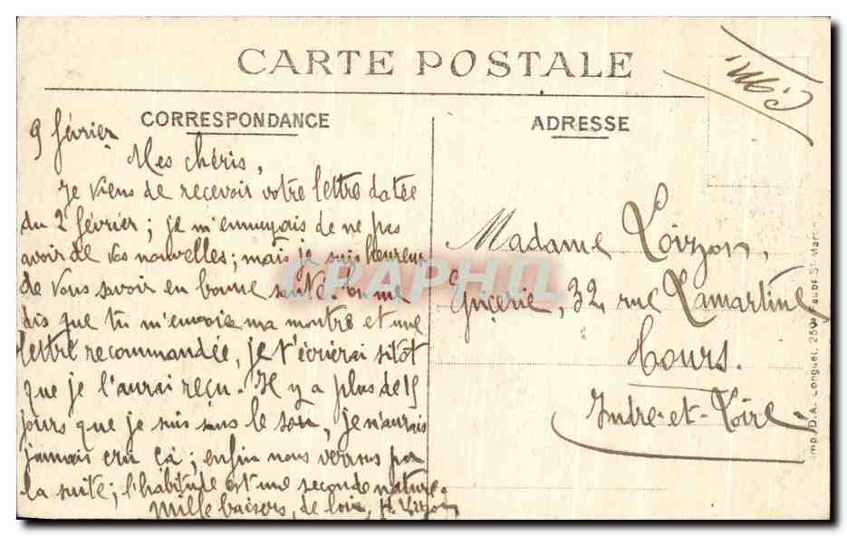 Arras — Cathédrale après le bombardement — Charles Ledieu, n° 52 — Rückseite
