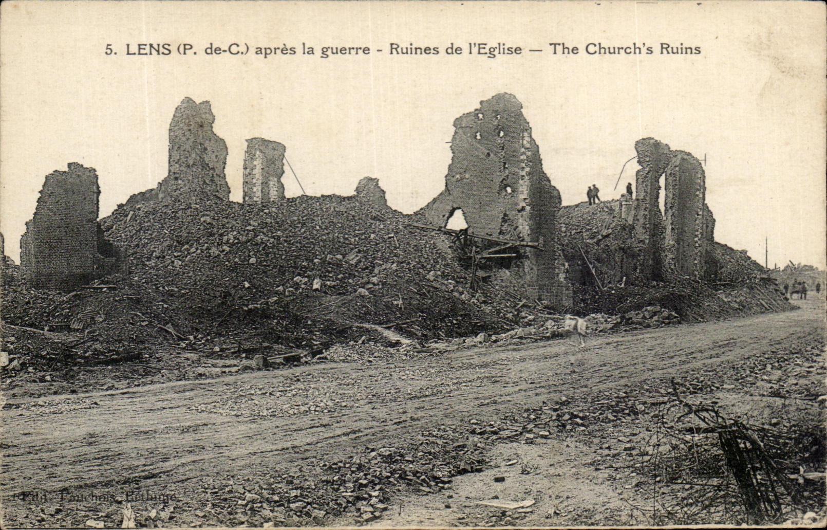 CPA Lens Apres la Guerre Ruines de l'Eglise Militaria 
