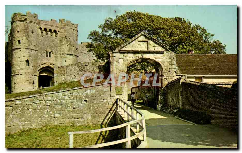 Carisbrooke Castle — vue du château et de son entrée — Published by Nigh, Shanklin I.W.