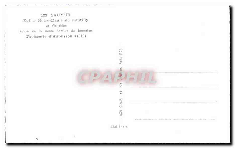 CPSM Saumur Eglise Notre Dame De Nantilly la Visitation  — Verso