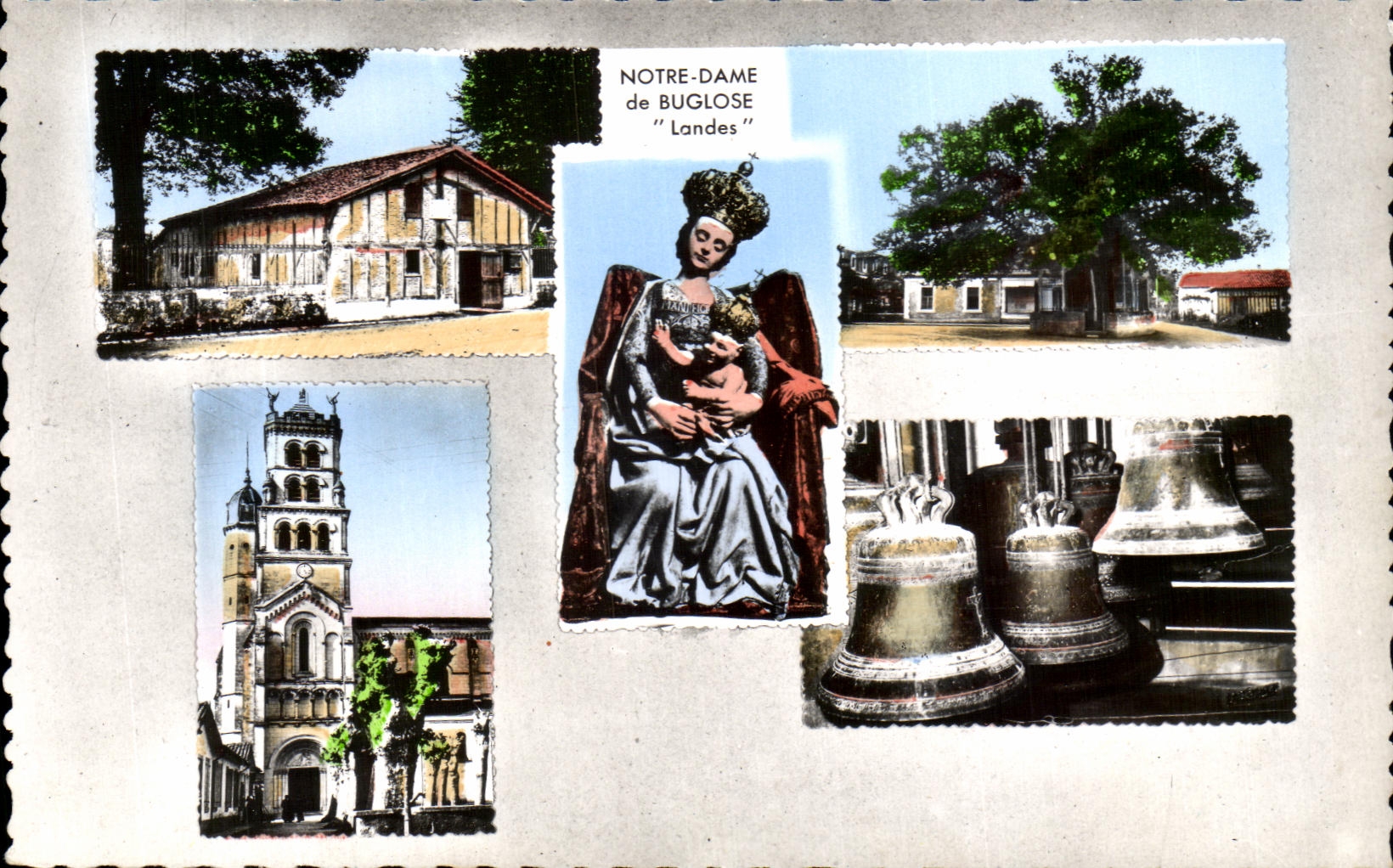 CPA Notre Dame De Buglose Landes Maison de Ranquines Vieux Chene Entree de la chapelle 