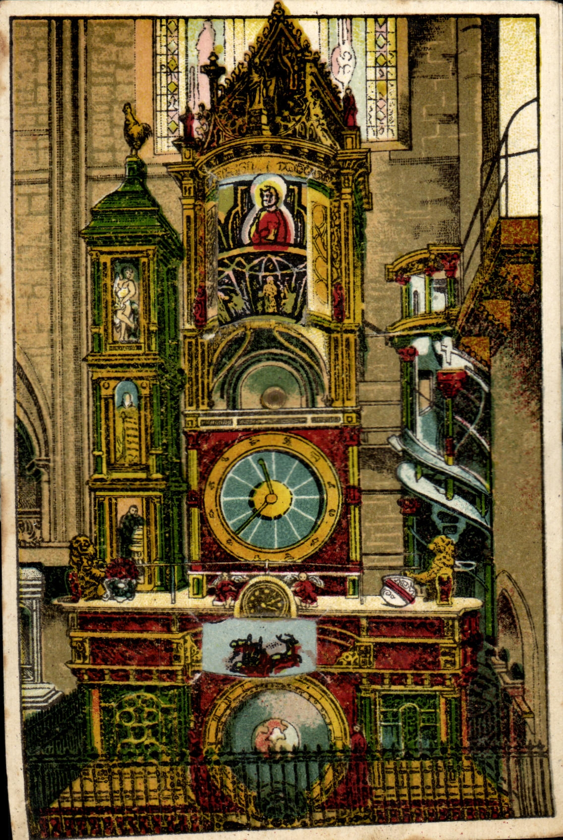 CARTE SYSTEME L'horloge astronomique de la Cathedrale Strasbourg