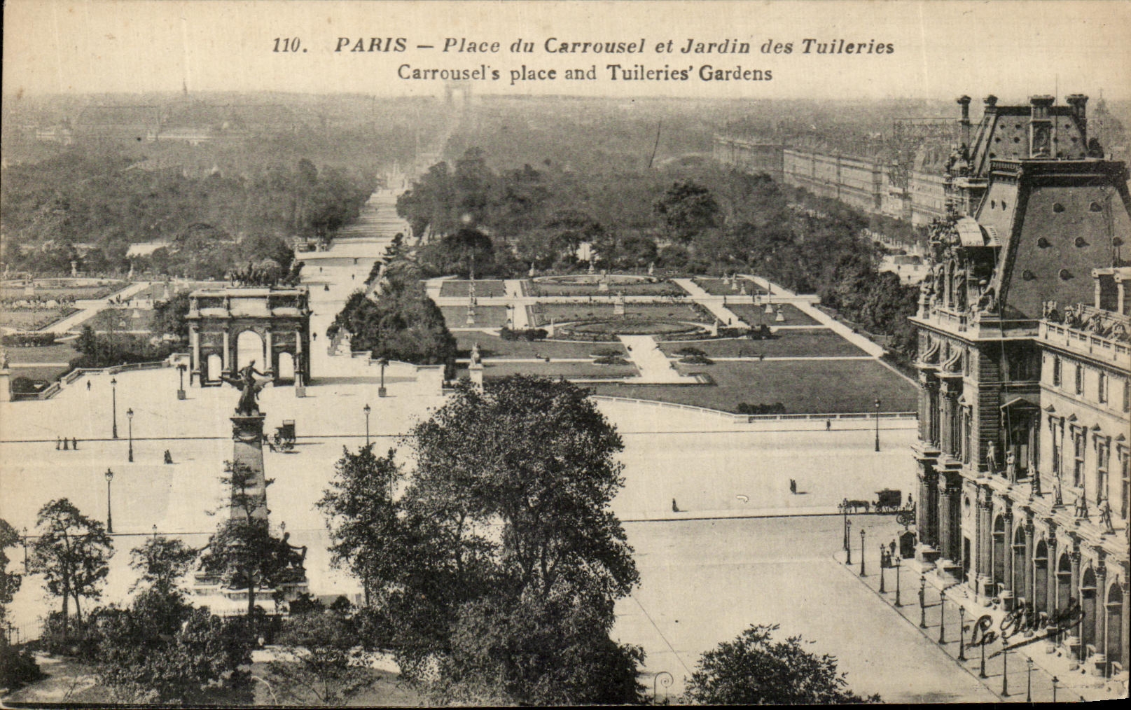 CPA Paris Place du Carrousel et Jardin des Tuileries 