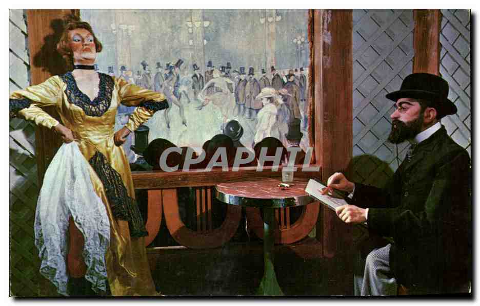 CPSM The Wax Museum Toulouse Lautrec portraying La Goulue at Le Mouling Rouge Florida