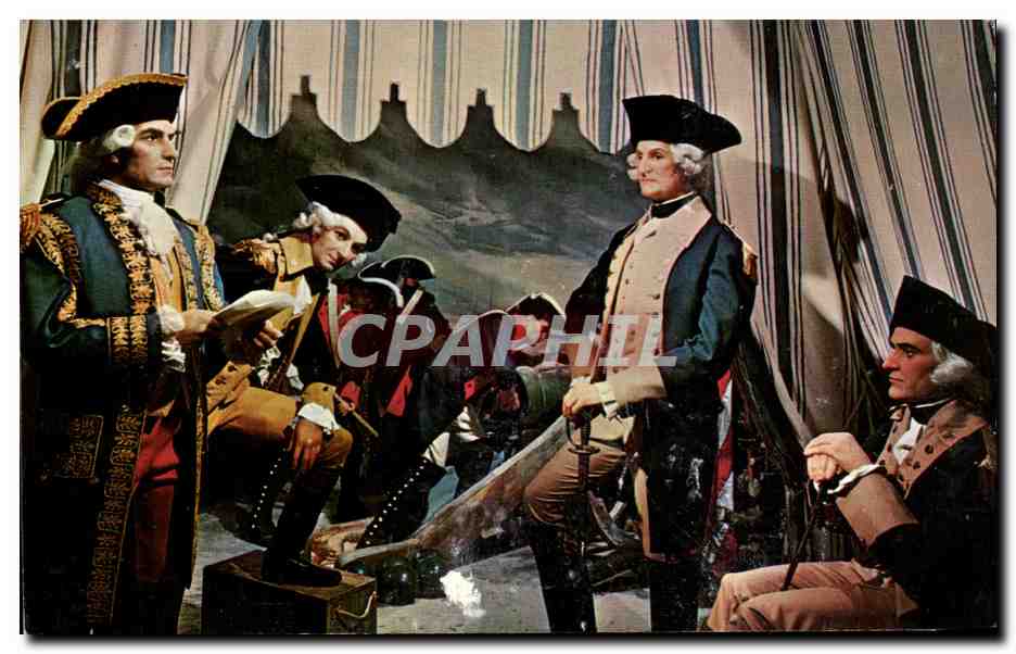 CPSM The Wax Museum General Washington and Lafayette at the battle of Yorktown Miami Florida