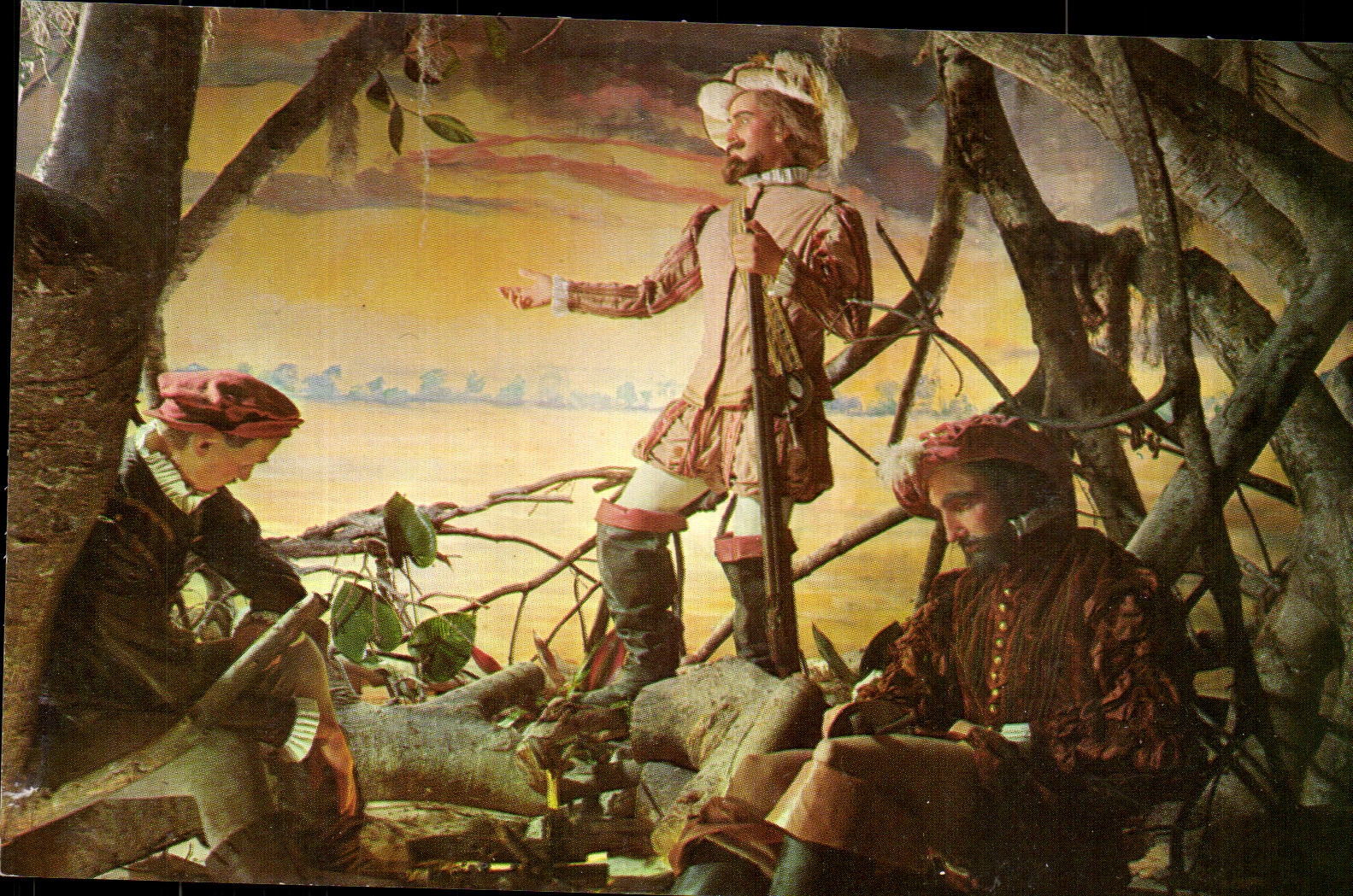 CPA The Wax Museum Miami Florida De Soto discovering the Mississippl 