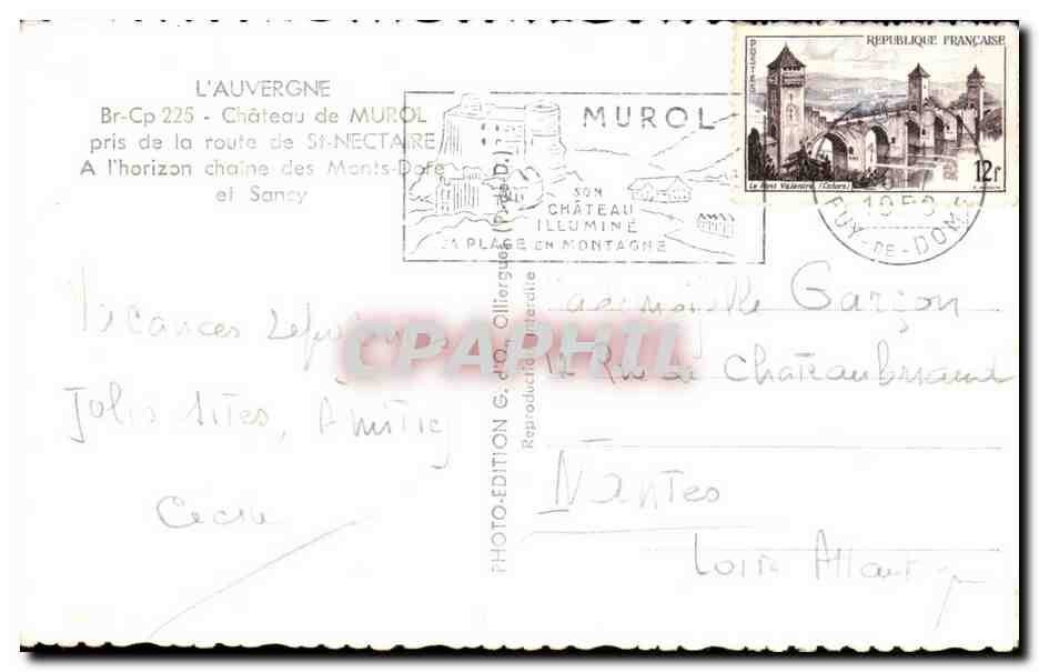 Château de Murol — vu de la route de Saint-Nectaire — éditeur Gd'O — Reverso