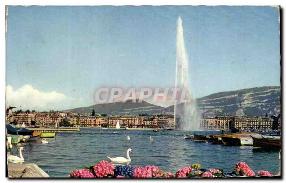 CPA Geneve La Rade et le Jet d'Eau Suisse