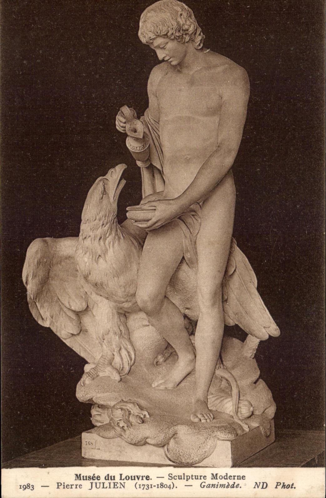CPA Musee Du Louvre Sculpture Moderne Pierre Julien Ganimede