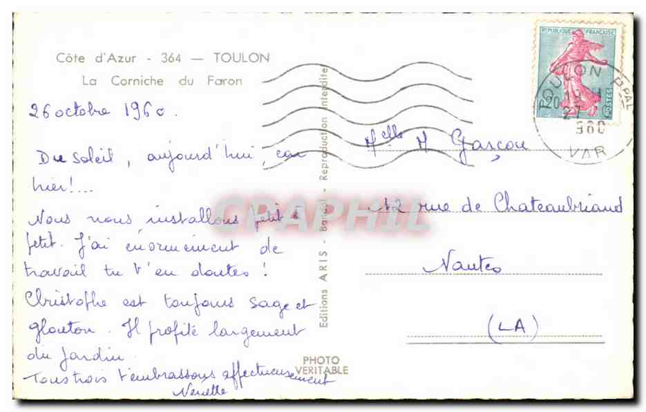 Vue de la Corniche du Faron — Toulon — Éditions ARIS — Reverso
