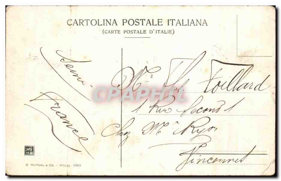 CPA Ventimiglia Cavo Borgo Marina — Rückseite