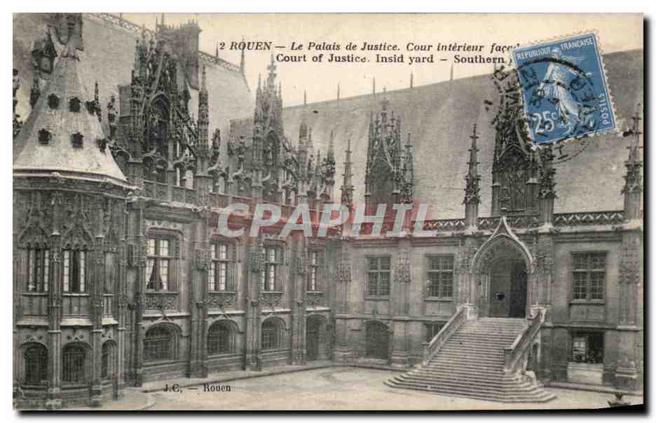CPA Rouen Le Palais de Justice Cour Interieur 