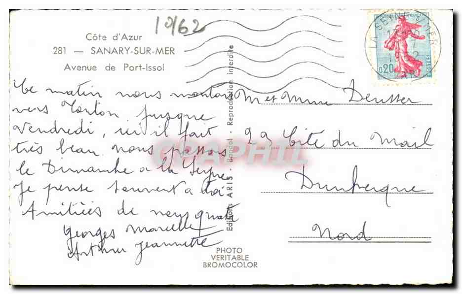 CPA Cote d'Azur Sanary Sur Mer Avenue De Port Issol — Verso