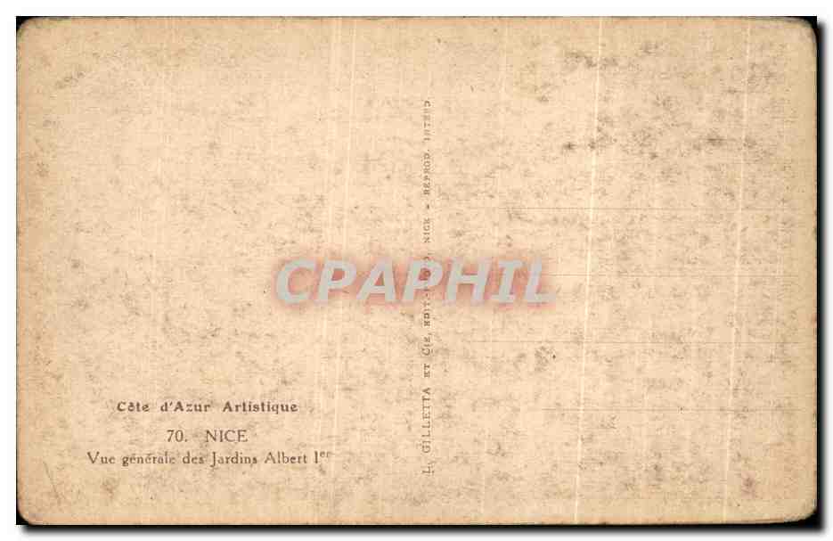 CPA Cote d'Azur Artistique Nice Vue Generale Des Jardin Albert — Reverso